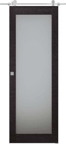 AVANTI 207 VETRO BLACK APRICOT DOUBLE BARN BELLDINNI MODERN INTERIOR DOOR - 1