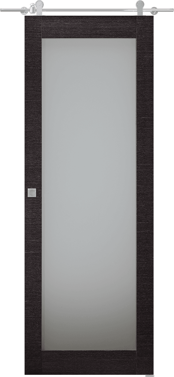 AVANTI 207 VETRO BLACK APRICOT DOUBLE BARN BELLDINNI MODERN INTERIOR DOOR - 1