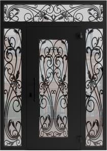 Single wrought iron modern exterior door Iron 1601 - 7