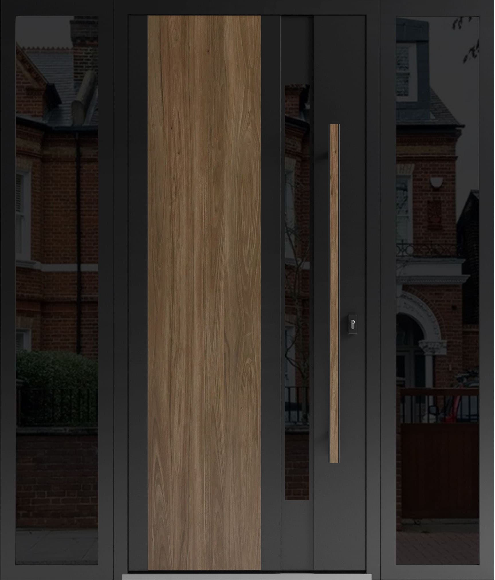 Single metal-aluminum modern exterior door Dekton 0163 - 2