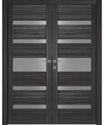 GINA VETRO GRAY OAK DOUBLE DOORS BELLDINNI MODERN INTERIOR DOOR - 1