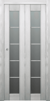 AVON 5 LITE VETRO RIBEIRA ASH DOUBLE BI-FOLD BELLDINNI MODERN INTERIOR DOOR - 1