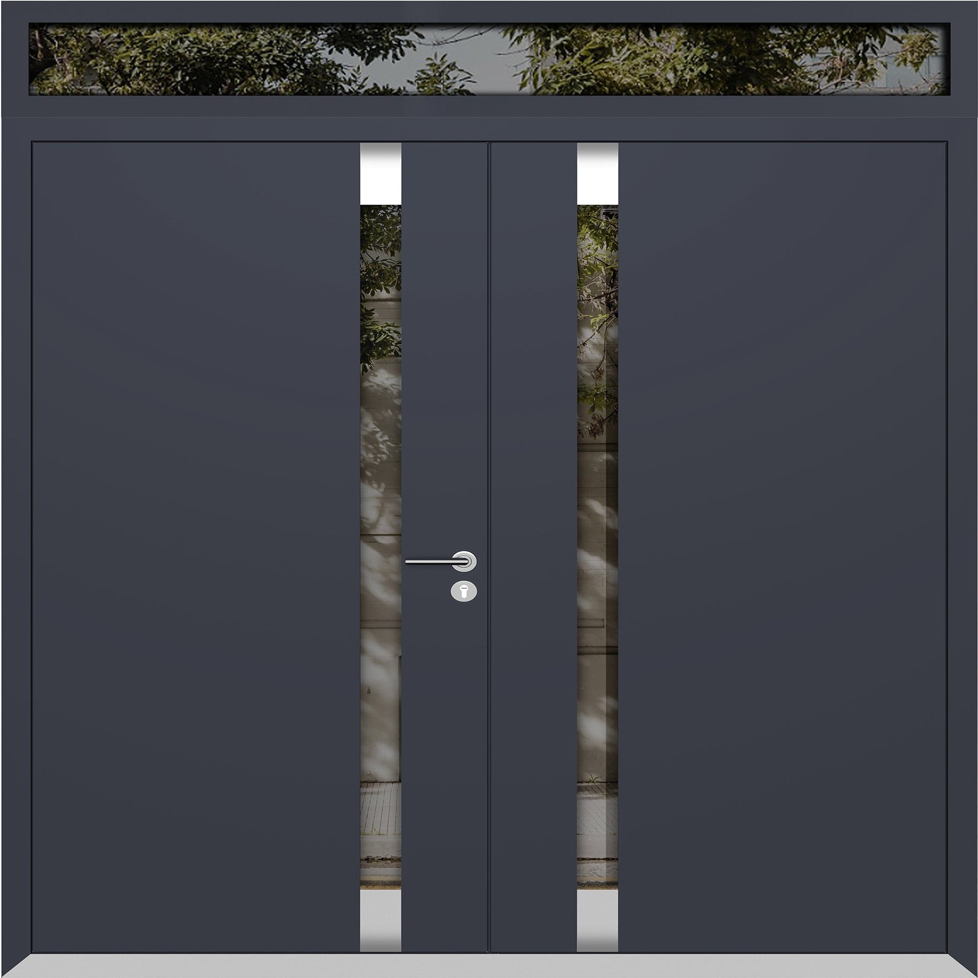 Double metal-aluminum modern exterior door Cynex 6777 8ft - 3