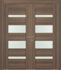 AVON 07-01 VETRO PECAN NUTWOOD DOUBLE DOORS BELLDINNI MODERN INTERIOR DOOR - 1