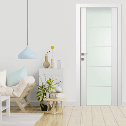 PALLADIO 202 4H BLACK STRIPS VETRO BIANCO NOBLE SWING DOORS BELLDINNI MODERN INTERIOR DOOR - 5