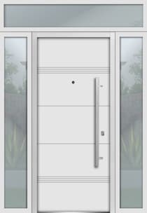 Single Modern Steel Exterior Door Deux 1705 8ft - 6