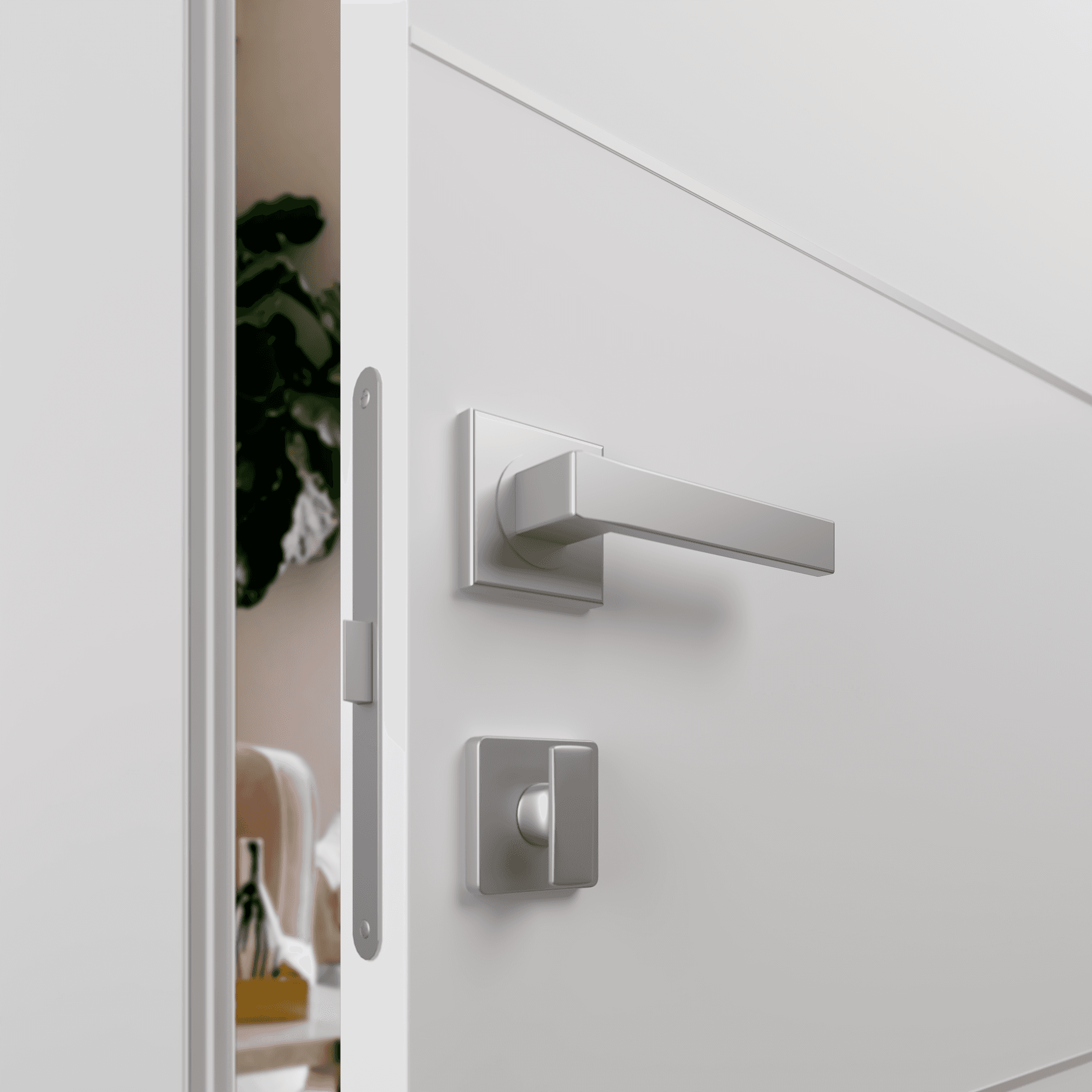 ARVIKA POLAR WHITE DOUBLE INVISIBLE METAL FRAME BELLDINNI MODERN INTERIOR DOOR - 3