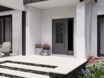Single wrought iron modern exterior door Iron 0101 - 8