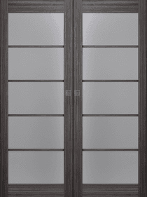 PALLADIO 5 LITE VETRO GRAY OAK DOUBLE MAGIC BELLDINNI MODERN INTERIOR DOOR - 1
