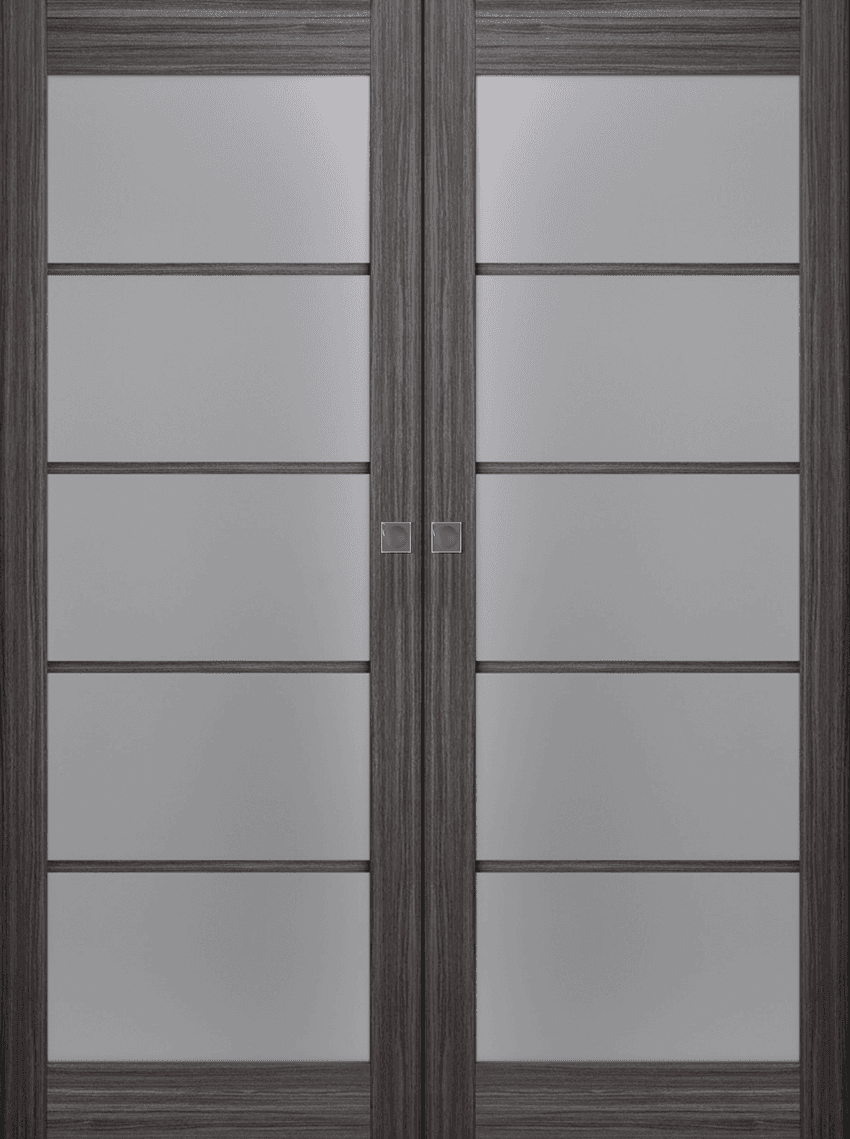 PALLADIO 5 LITE VETRO GRAY OAK DOUBLE MAGIC BELLDINNI MODERN INTERIOR DOOR - 1