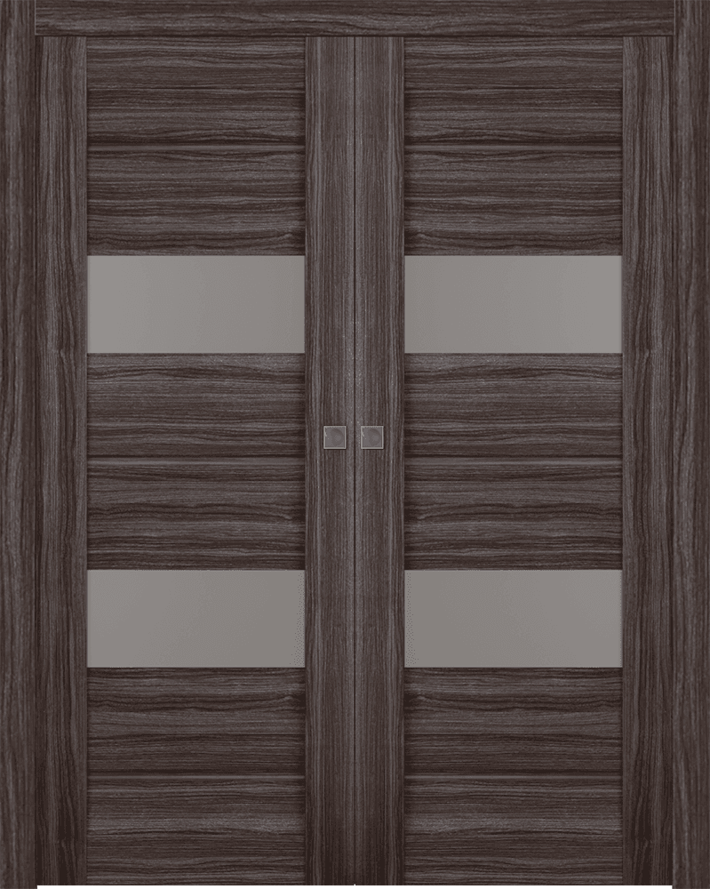 VITA VETRO GRAY OAK DOUBLE POCKET BELLDINNI MODERN INTERIOR DOOR - 1