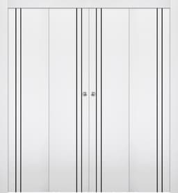 SMART PRO 2V BLACK POLAR WHITE DOUBLE BI-FOLD DOORS BELLDINNI MODERN INTERIOR DOOR - 1