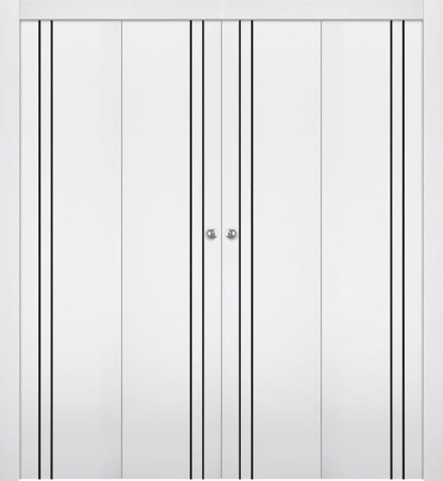 SMART PRO 2V BLACK POLAR WHITE DOUBLE BI-FOLD DOORS BELLDINNI MODERN INTERIOR DOOR - 1