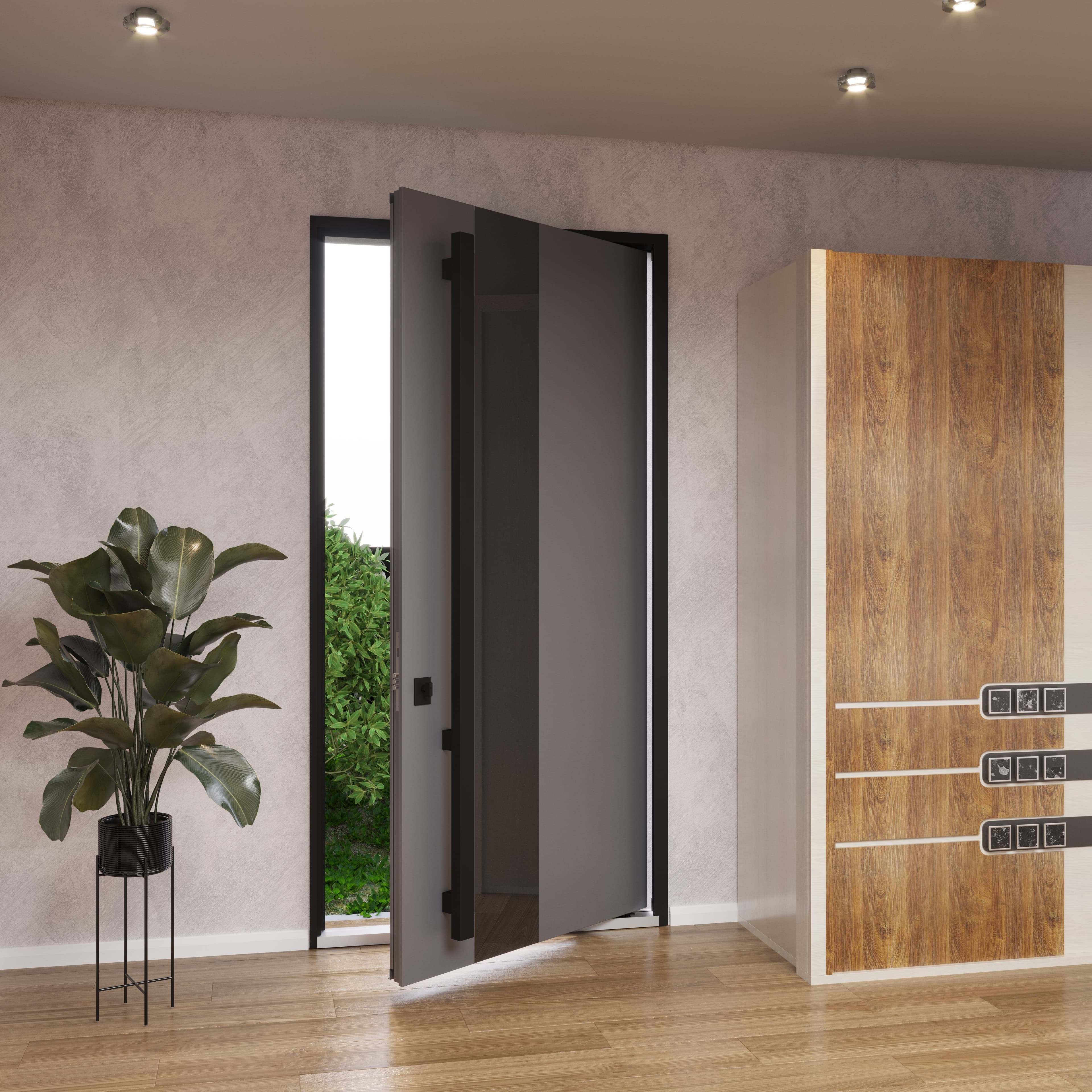 Single pivot metal-aluminum modern exterior door Axis 1711 - 5