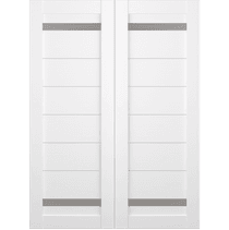 PERLA VETRO BIANCO NOBLE DOUBLE BELLDINNI MODERN INTERIOR DOOR - 2