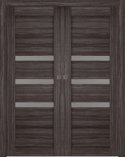 RITA VETRO GRAY OAK DOUBLE POCKET BELLDINNI MODERN INTERIOR DOOR - 1