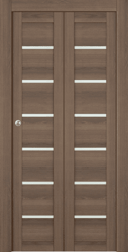 AVON 07-02 VETRO PECAN NUTWOOD BI-FOLD DOORS BELLDINNI MODERN INTERIOR DOOR - 1