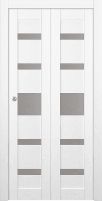 GINA VETRO BIANCO NOBLE DOUBLE BI-FOLD DOORS BELLDINNI MODERN INTERIOR DOOR - 1