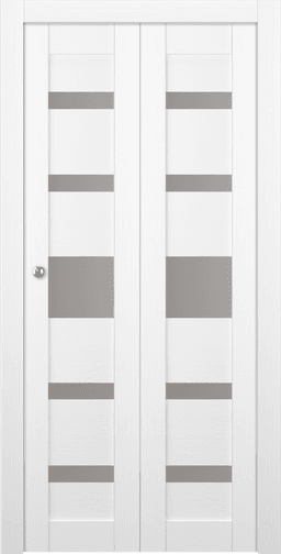 GINA VETRO BIANCO NOBLE DOUBLE BI-FOLD DOORS BELLDINNI MODERN INTERIOR DOOR - 1