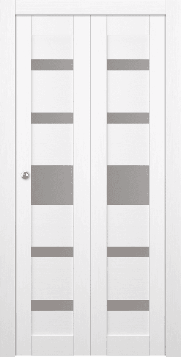 GINA VETRO BIANCO NOBLE DOUBLE BI-FOLD DOORS BELLDINNI MODERN INTERIOR DOOR - 1