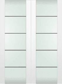 SMART PRO H3G 4H BLACK STRIPS VETRO POLAR WHITE DOUBLE BARN DOORS BELLDINNI MODERN INTERIOR DOOR - 2