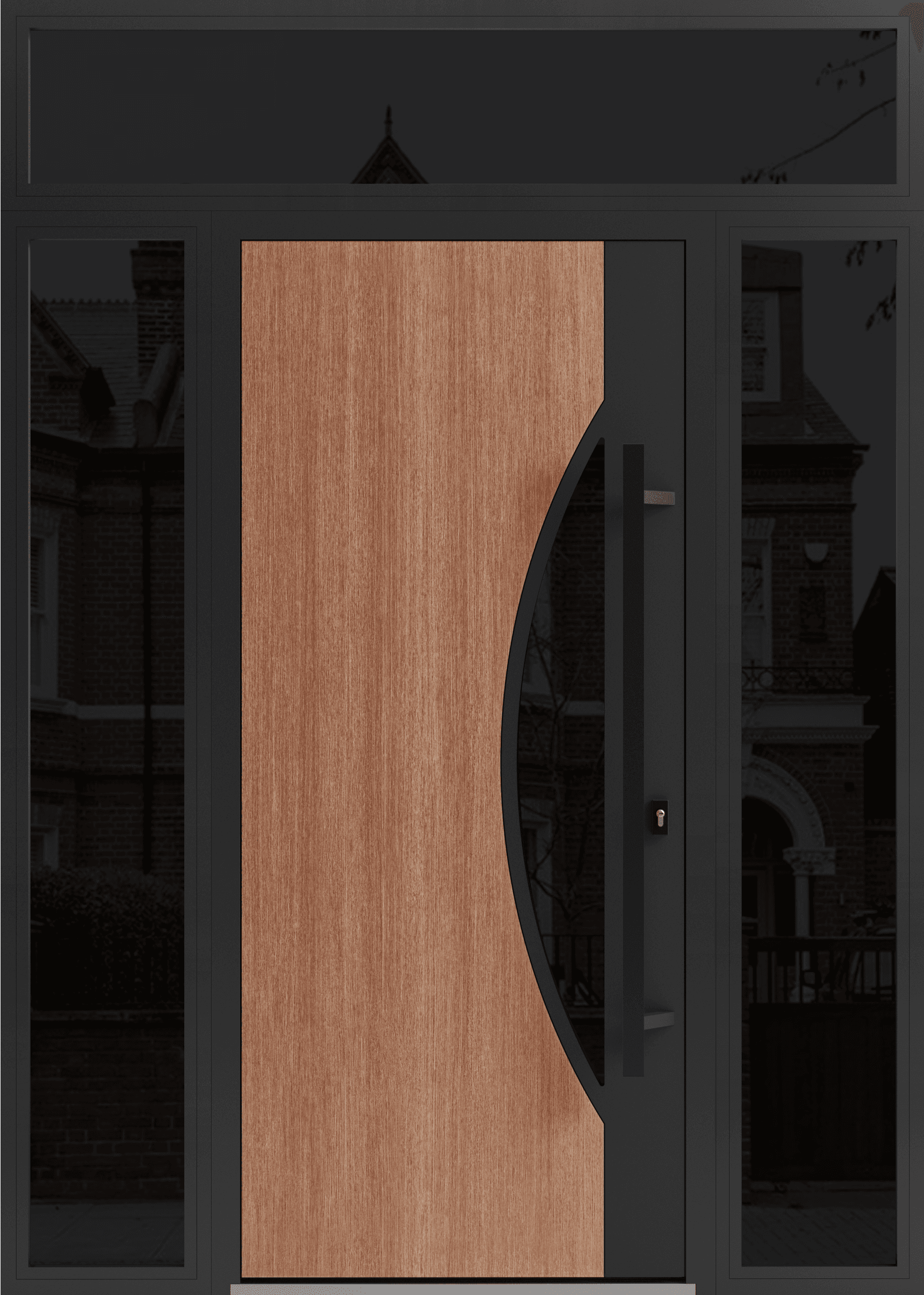 Single metal-aluminum modern exterior door Ronex 1077 8ft - 7