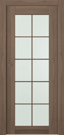 AVON 10 LITE VETRO PECAN NUTWOOD POCKET BELLDINNI MODERN INTERIOR DOOR - 1
