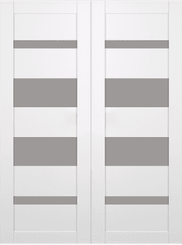 MIRELLA VETRO SNOW WHITE DOUBLE BARN BELLDINNI MODERN INTERIOR DOOR - 2