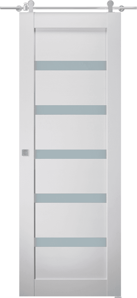 LEORA VETRO BIANCO NOBLE DOUBLE BARN BELLDINNI MODERN INTERIOR DOOR - 2