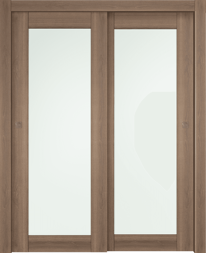AVON 207 VETRO PECAN NUTWOOD BYPASS DOORS BELLDINNI MODERN INTERIOR DOOR - 1