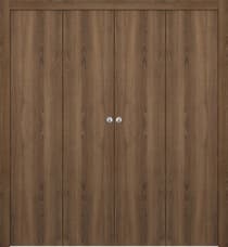 OPTIMA PECAN NUTWOOD DOUBLE BI-FOLD DOORS BELLDINNI MODERN INTERIOR DOOR - 1