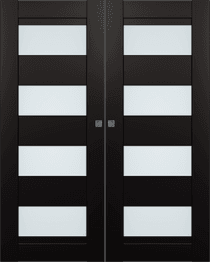 DELLA VETRO BLACK MATTE DOUBLE MAGIC BELLDINNI MODERN INTERIOR DOOR - 1