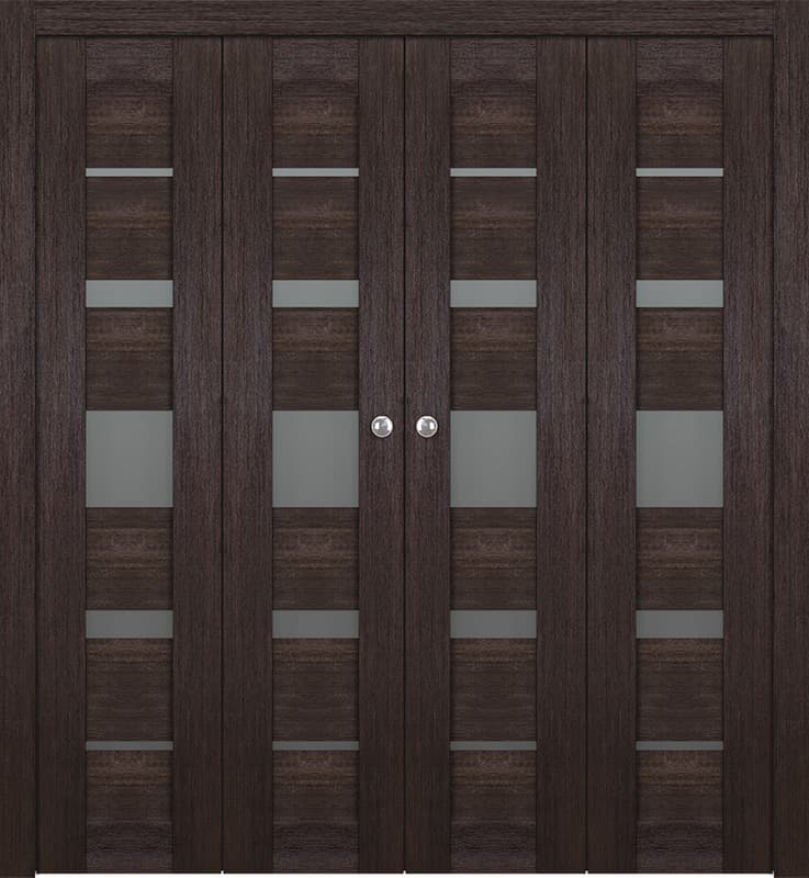 AVON 07-03 VETRO VERALINGA OAK DOUBLE BI-FOLD BELLDINNI MODERN INTERIOR DOOR - 1