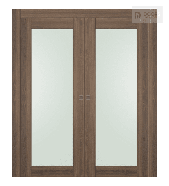 AVON 207 VETRO PECAN NUTWOOD DOUBLE POCKET DOORS BELLDINNI MODERN INTERIOR DOOR