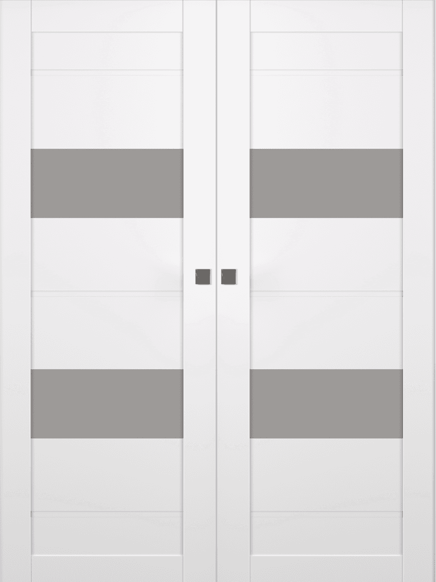 VITA VETRO SNOW WHITE DOUBLE MAGIC BELLDINNI MODERN INTERIOR DOOR - 1