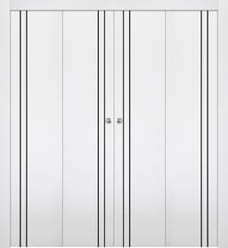 OPTIMA 2V BLACK SNOW WHITE DOUBLE BI-FOLD DOORS BELLDINNI MODERN INTERIOR DOOR - 1