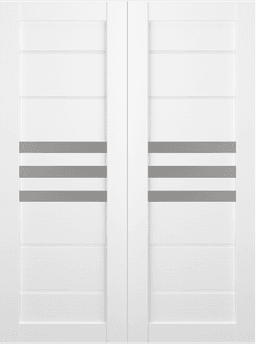 DOME VETRO BIANCO NOBLE DOUBLE BARN BELLDINNI MODERN INTERIOR DOOR - 2