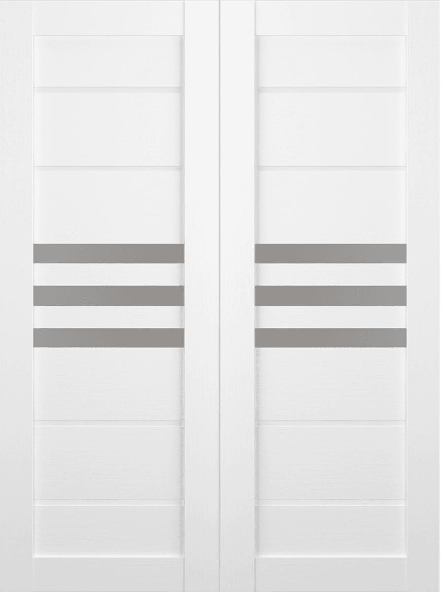 DOME VETRO BIANCO NOBLE DOUBLE BARN BELLDINNI MODERN INTERIOR DOOR - 2