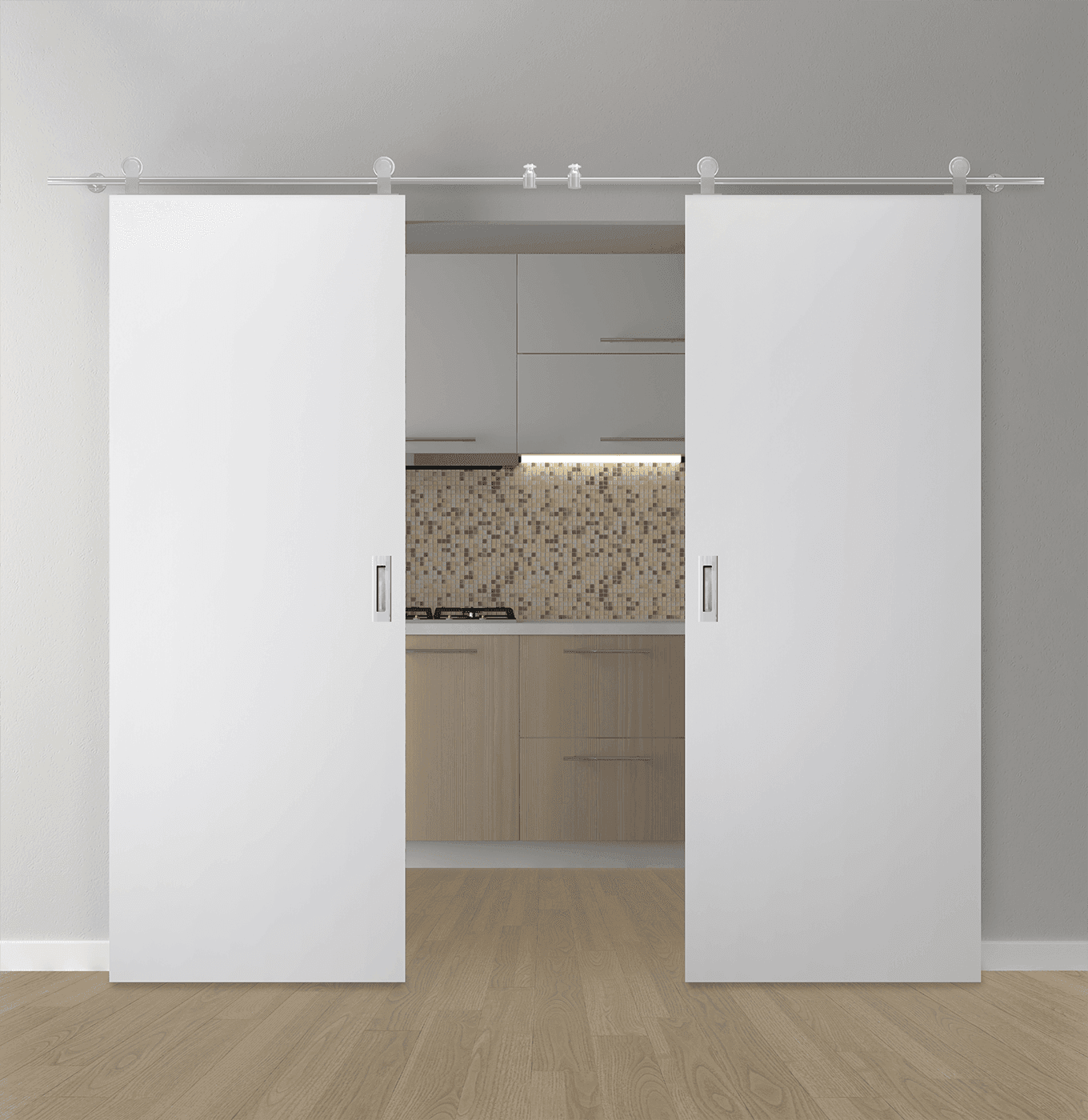 PALLADIO BIANCO NOBLE DOUBLE BARN DOORS BELLDINNI MODERN INTERIOR DOOR - 1