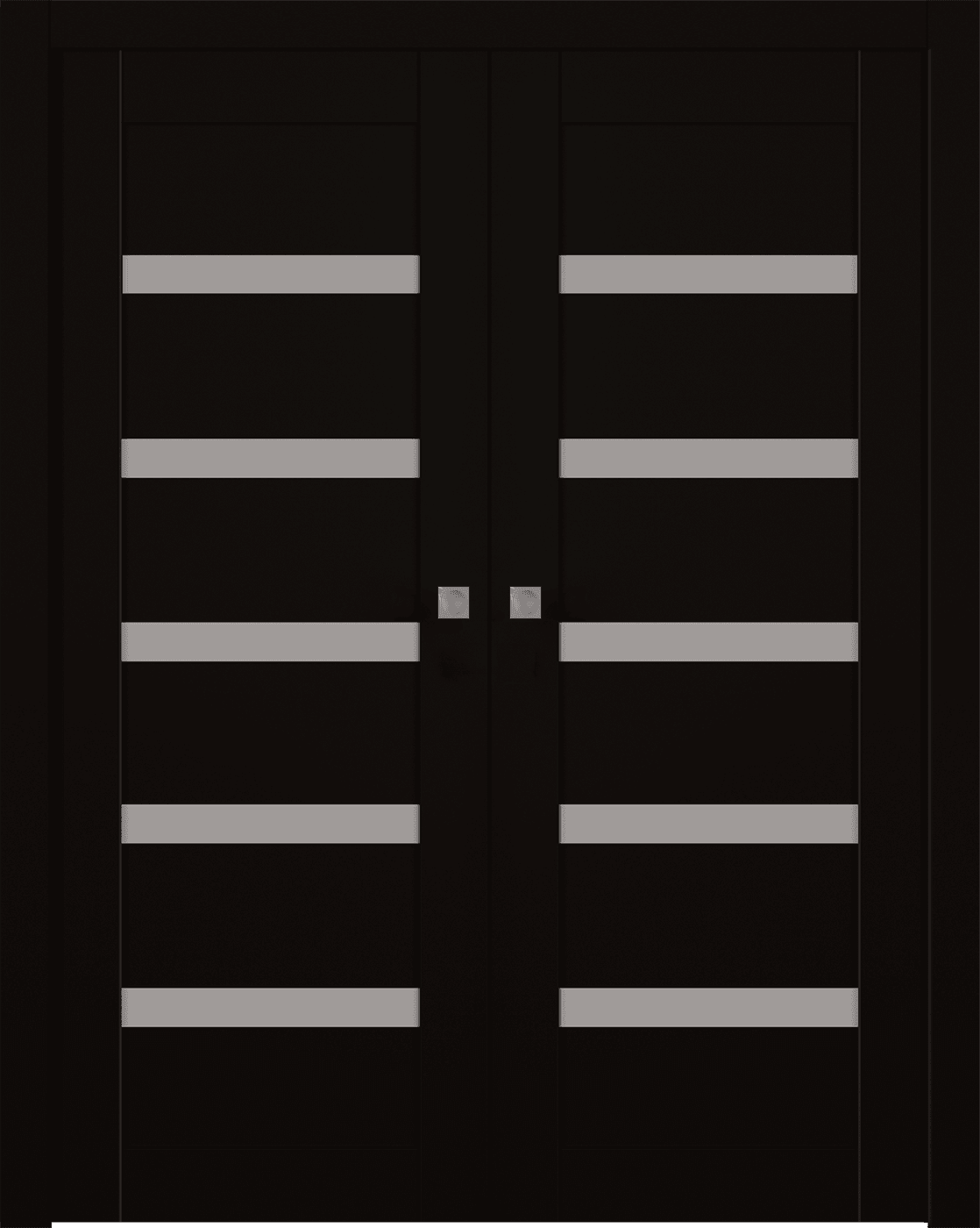 LEORA VETRO BLACK MATTE DOUBLE POCKET BELLDINNI MODERN INTERIOR DOOR - 1