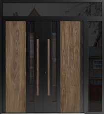 Double metal-aluminum modern exterior door Dekton 0163 8ft - 5