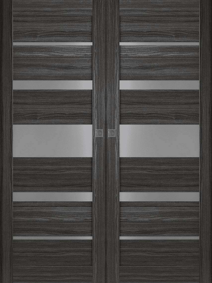 KINA VETRO GRAY OAK DOUBLE MAGIC DOORS BELLDINNI MODERN INTERIOR DOOR - 1