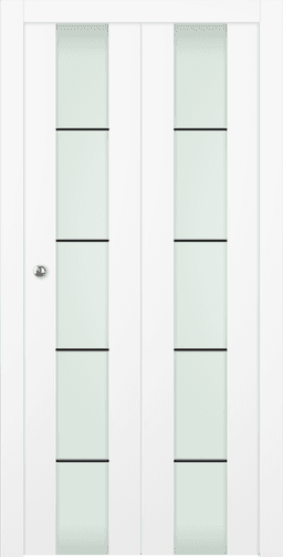 SMART PRO H3G 4H BLACK STRIPS VETRO POLAR WHITE BI-FOLD DOORS BELLDINNI MODERN INTERIOR DOOR - 1