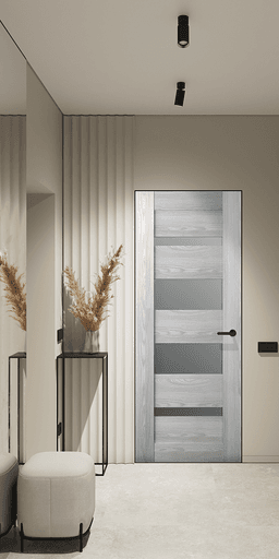 AVON 07-01 VETRO RIBEIRA ASH INVISIBLE METAL FRAME BELLDINNI MODERN INTERIOR DOOR - 2