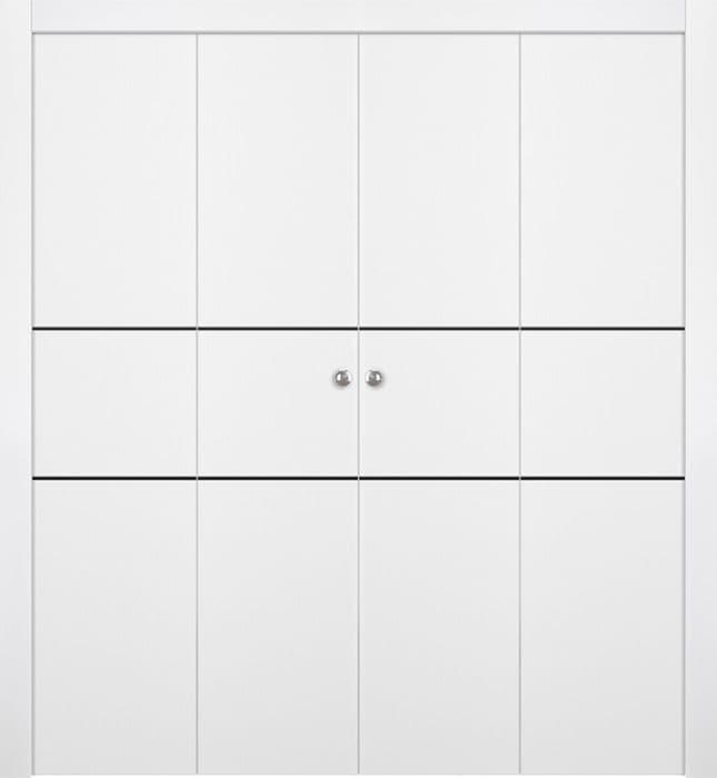 SMART PRO 2H BLACK POLAR WHITE DOUBLE BI-FOLD DOORS BELLDINNI MODERN INTERIOR DOOR - 1