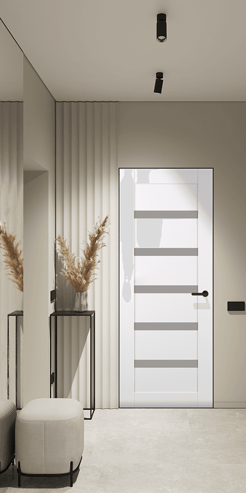 LEORA VETRO SNOW WHITE INVISIBLE METAL FRAME BELLDINNI MODERN INTERIOR DOOR - 2