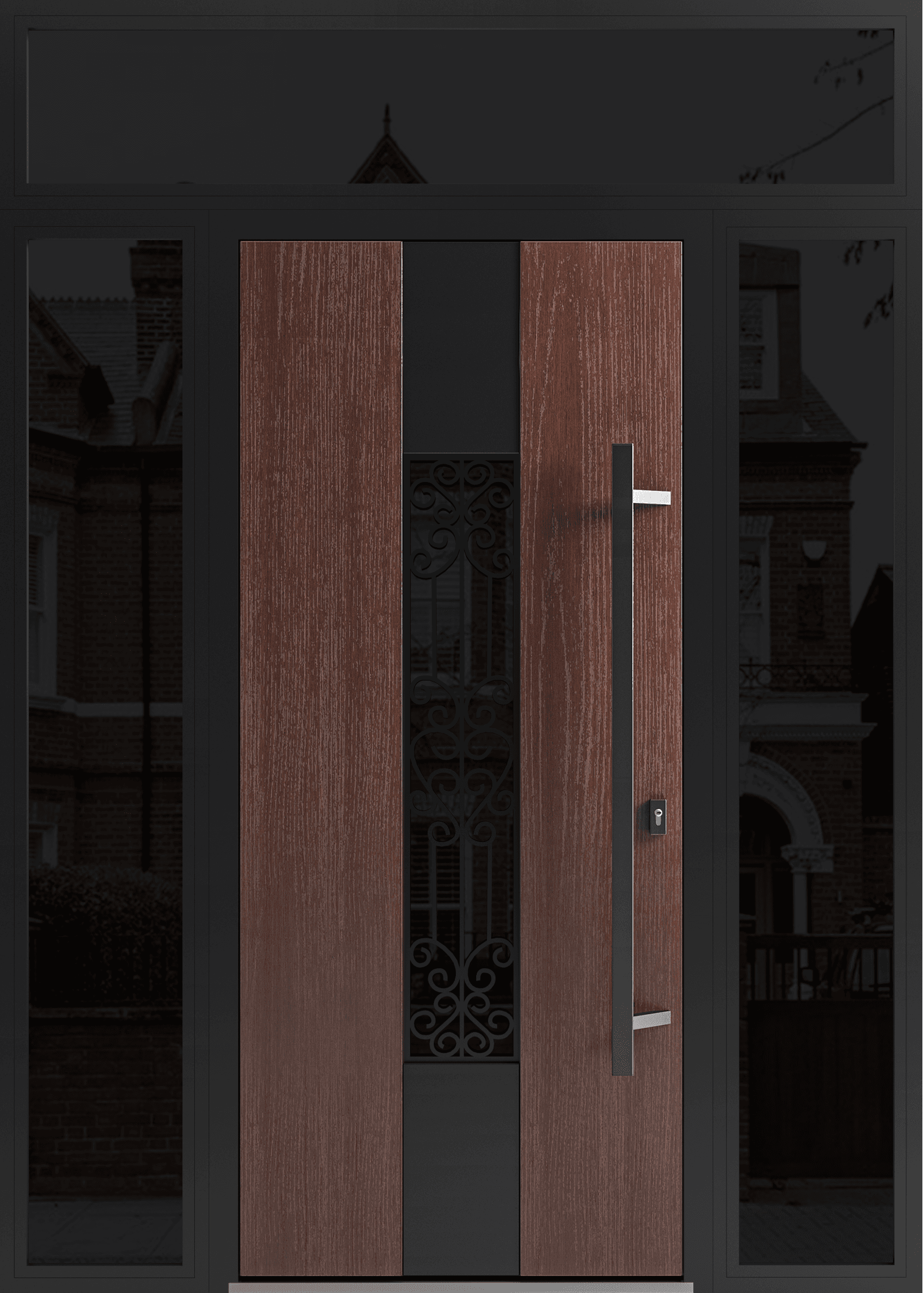 Single metal-aluminum modern exterior door Ronex 1205 - 6