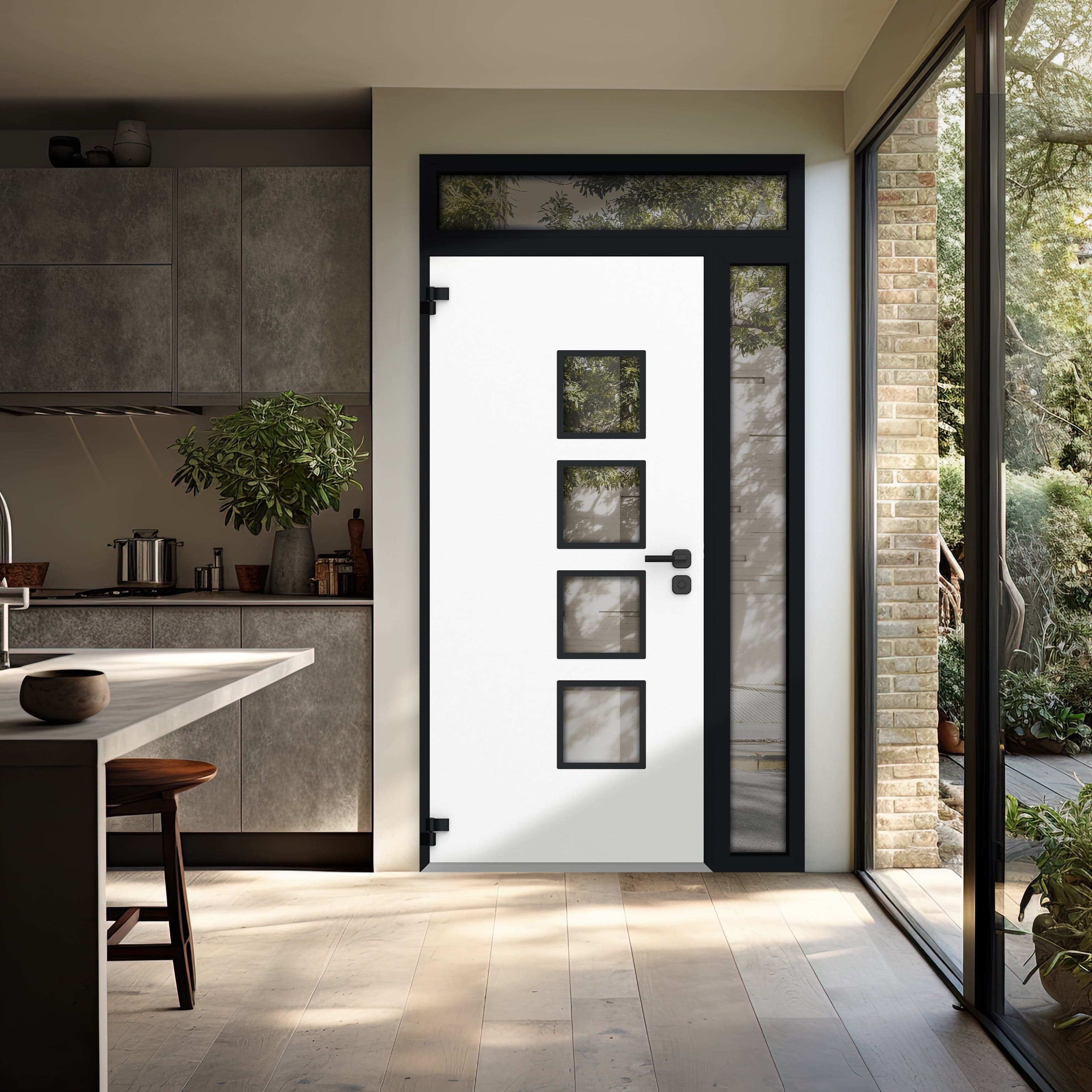 Single metal-aluminum modern exterior door Cynex 6106 - 9