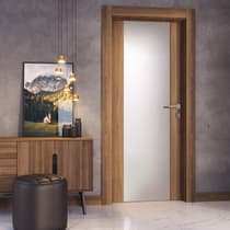 AVON 202 VETRO PECAN NUTWOOD DOUBLE INVISIBLE METAL FRAME BELLDINNI MODERN INTERIOR DOOR - 2