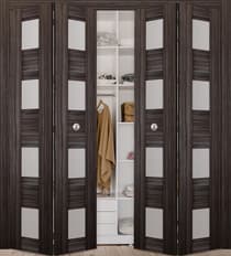 DELLA VETRO GRAY OAK DOUBLE BI-FOLD BELLDINNI MODERN INTERIOR DOOR - 2